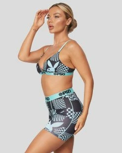 PSD Underwear Playboy - Warp Check Teal -US women’s Sales 2022 422480190 TEL 2