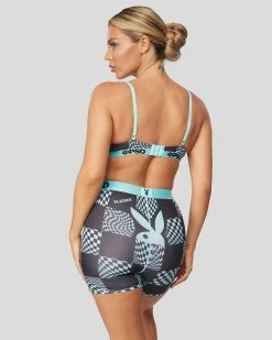 PSD Underwear Playboy - Warp Check Teal -US women’s Sales 2022 422480190 TEL 3